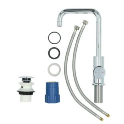 Absolut Wastafelkraan Haiti Met Hendel En Pop-up Afvoerplug Chroom -InterieurKunst Verkoopwinkel 123 18756