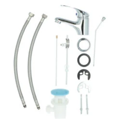 OK Wastafelkraan Met Hendel En Waste Chroom -InterieurKunst Verkoopwinkel 123 18872