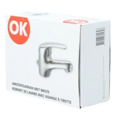 OK Wastafelkraan Met Hendel En Waste Chroom -InterieurKunst Verkoopwinkel 123 18873