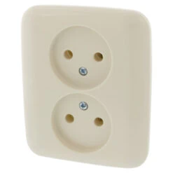 Busch-Jaeger Reflex SI Dubbel Stopcontact Crème -InterieurKunst Verkoopwinkel 123 1892