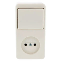 Berker Opbouw Enkel Stopcontact Met Schakelaar Wit -InterieurKunst Verkoopwinkel 123 1895