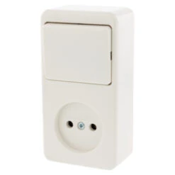 Berker Opbouw Enkel Stopcontact Met Schakelaar Wit -InterieurKunst Verkoopwinkel 123 1896