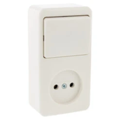 Berker Opbouw Enkel Stopcontact Met Schakelaar Wit -InterieurKunst Verkoopwinkel 123 1897