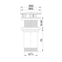 TIGER Ontario Wastafelplug 30-55mm Tbv Kom+font -InterieurKunst Verkoopwinkel 123 19561