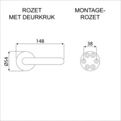 Deurkrukset Hera Rond Rozet RVS -InterieurKunst Verkoopwinkel 123 19782