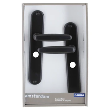 GAMMA Deurkrukset Amsterdam Langschild Vrij-bezet 63/8mm Zwart (aluminium) 2 GAMMA Deurkrukset Amsterdam Langschild Vrij-bezet 63/8mm Zwart (aluminium) - Afbeelding 2