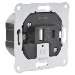 Q-LINK Inbouw Basiselement USB-A + USB-C