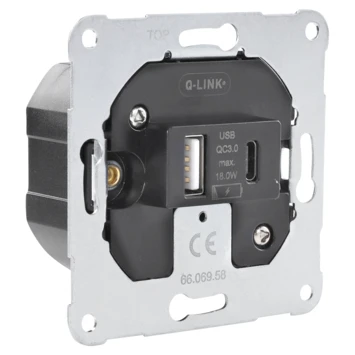 Q-LINK Inbouw Basiselement USB-A + USB-C 1 Q-LINK Inbouw Basiselement USB-A + USB-C