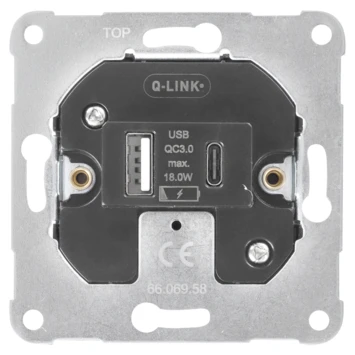 Q-LINK Inbouw Basiselement USB-A + USB-C 2 Q-LINK Inbouw Basiselement USB-A + USB-C - Afbeelding 2