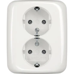 Busch-Jaeger Reflex SI Dubbel Geaard Stopcontact Wit