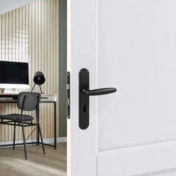 GAMMA Deurkrukset Amsterdam Langschild Sleutel 56mm Zwart (aluminium) -InterieurKunst Verkoopwinkel 123 20528