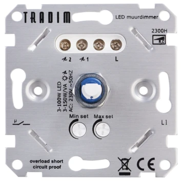 Tradim LED Inbouwdimmer 150W/VA - 100W 1 Tradim LED Inbouwdimmer 150W/VA - 100W