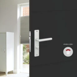 GAMMA Deurkrukset Berlijn Langschild Vrij-bezet 63/8mm ANOX (mat Aluminium) -InterieurKunst Verkoopwinkel 123 20789