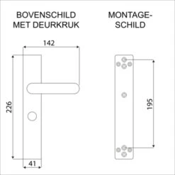 Porto Deurkrukset Voor WC 63/8 Mm RVS Zwart -InterieurKunst Verkoopwinkel 123 21044