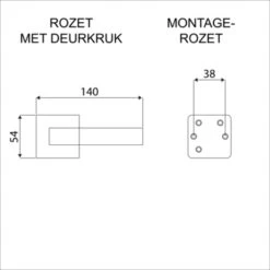 GAMMA Deurkrukset Berlijn Rozet Vierkant ANOX (mat Aluminium) -InterieurKunst Verkoopwinkel 123 21075