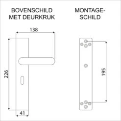 Porto Deurkrukset Met Sleutelgat 56 Mm RVS Zwart -InterieurKunst Verkoopwinkel 123 21448