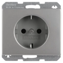 Berker K5 Enkel Stopcontact Geaard RVS