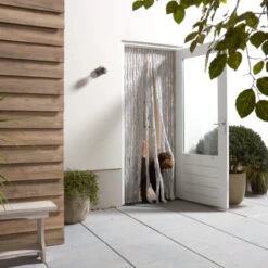 Livn Deurgordijn Chenille Grijs 100x230 Cm -InterieurKunst Verkoopwinkel 123 22035