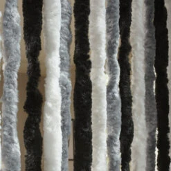 Livn Deurgordijn Chenille Zwart/grijs/wit 90x220 Cm -InterieurKunst Verkoopwinkel 123 22042