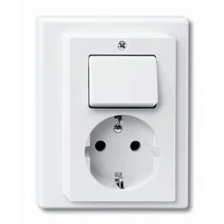 Schneider Electric Schneider Merten System-M Geaard Stopcontact Met Wisselschakelaar Polarwit