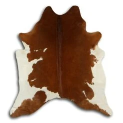 Koeienhuid Vloerkleed Bruin Wit 10 Mm 180x200 Cm -InterieurKunst Verkoopwinkel 123 22696