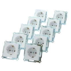 Schneider Electric Merten System-M Pure Voordeelpack Inbouw Enkel Geaard Stopcontact 10 Stuks