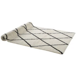 Cavallino Vloerkleed Wit/Zwart Ruit 35 Mm XL 200x290 Cm -InterieurKunst Verkoopwinkel 123 22928