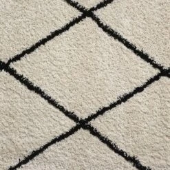 Cavallino Vloerkleed Wit/Zwart Ruit 35 Mm 160x230 Cm -InterieurKunst Verkoopwinkel 123 23084