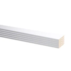 Voordeelpak Plint Recht Wit 60x 7,3 Mm, Voor Pvc, Lengte 200cm 5 Stuks