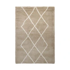 Vloerkleed Pelush Zand Wit Ruit 160x230 Cm