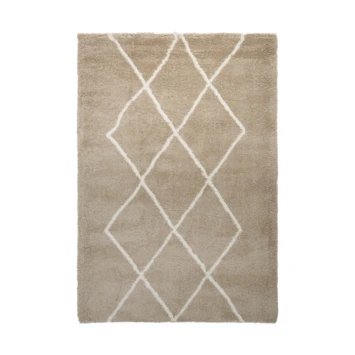 Vloerkleed Pelush Zand Wit Ruit 160x230 Cm 1 Vloerkleed Pelush Zand Wit Ruit 160x230 Cm