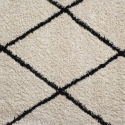 Cavallino Tapijt Wit/Zwart Ruit 35 Mm 160x230 Cm -InterieurKunst Verkoopwinkel 123 23332