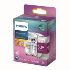 Philips LED Spot GU10 50W 2 Stuks Sceneswitch -InterieurKunst Verkoopwinkel 123 23496