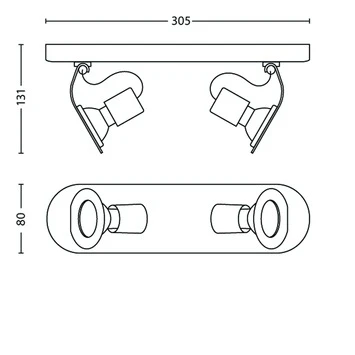 Philips MyLiving Spotbalk Race Aluminium 2-lichts 2 Philips MyLiving Spotbalk Race Aluminium 2-lichts - Afbeelding 2