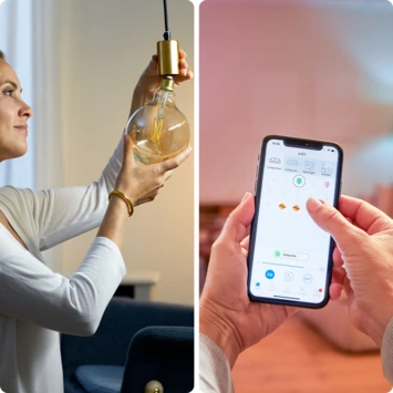 WiZ Connected LED Globe E27 50W Filament Gold Koel Tot Warmwit Licht Dimbaar 4 WiZ Connected LED Globe E27 50W Filament Gold Koel Tot Warmwit Licht Dimbaar - Afbeelding 4