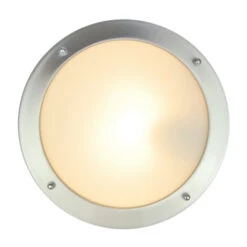 GAMMA Plafonniere Lublin 19cm RVS IP44 -InterieurKunst Verkoopwinkel 123 23895