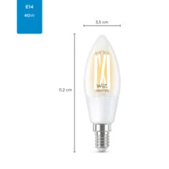 WiZ Connected LED Kaars E14 40W Filament Helder Koel Tot Warmwit Licht Dimbaar -InterieurKunst Verkoopwinkel 123 23982