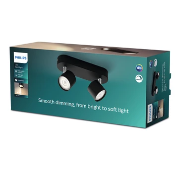 Philips Opbouwspot Star 2-lichts Zwart 2 Philips Opbouwspot Star 2-lichts Zwart - Afbeelding 2