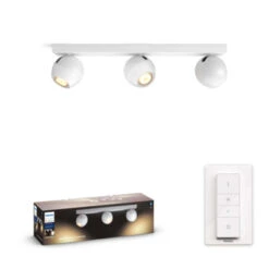 Philips Hue Buckram Opbouwspot 3x5W Wit Incl. Switch En Bluetooth