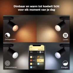 Philips Hue Opbouwspot Fugato Zwart -InterieurKunst Verkoopwinkel 123 24238