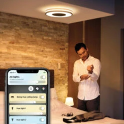 Philips Hue Being Plafonniere 1x32W Zwart Incl. Switch En Bluetooth -InterieurKunst Verkoopwinkel 123 24255