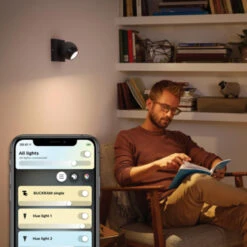 Philips Hue Buckram Opbouwspot 1x5W Zwart Incl. Switch En Bluetooth -InterieurKunst Verkoopwinkel 123 24332