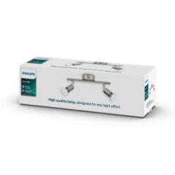 Philips Spotbalk Limbali GU10 50W 2-lichts Nikkel -InterieurKunst Verkoopwinkel 123 24381