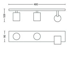Philips Opbouwspot MyLiving Runner Aluminium 3 X 50W -InterieurKunst Verkoopwinkel 123 24386