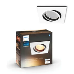 Philips Hue Milliskin Inbouwspot Vierkant 1x5.5W Wit Excl. Switch Incl. Bluetooth