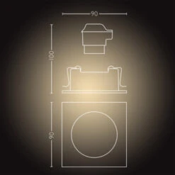 Philips Hue Milliskin Inbouwspot Vierkant 1x5.5W Wit Excl. Switch Incl. Bluetooth -InterieurKunst Verkoopwinkel 123 24476