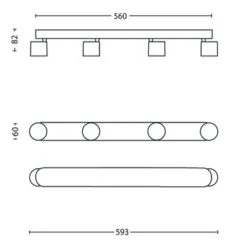 Philips Opbouwspot MyLiving Star LED Aluminium 4 X 4.5W -InterieurKunst Verkoopwinkel 123 24500