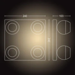 Philips Hue Buckram Opbouwspot 4x5W Zwart Incl. Switch En Bluetooth -InterieurKunst Verkoopwinkel 123 24697