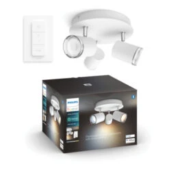 Philips Hue Adore 3 X 5W Wit Badkamer Opbouwspot Rond Incl. Switch En Bluetooth
