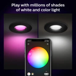 Philips Hue Inbouwspot Xamento Zwart Set Van 3 -InterieurKunst Verkoopwinkel 123 25062